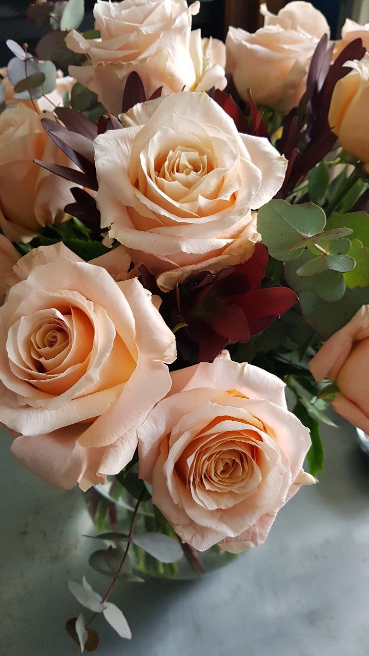 Bouquet De Roses Pêche Rosé