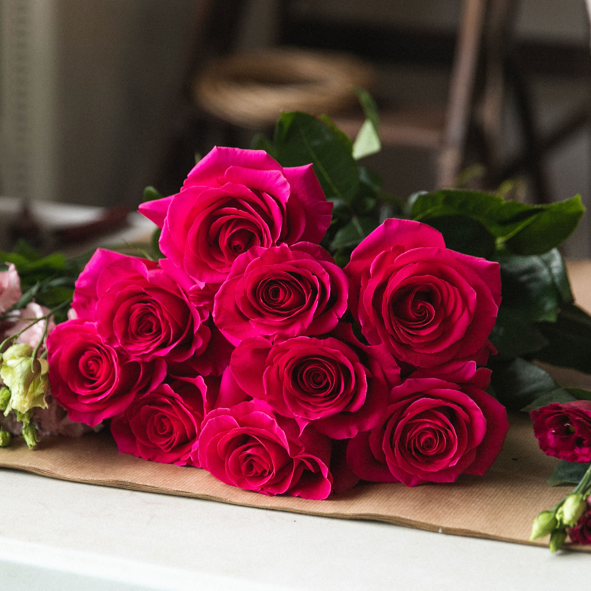 Roses de L'Atelier En Herbe Longueur Environ 70cm | Livraison à Bruxelles |  L'Atelier En Herbe