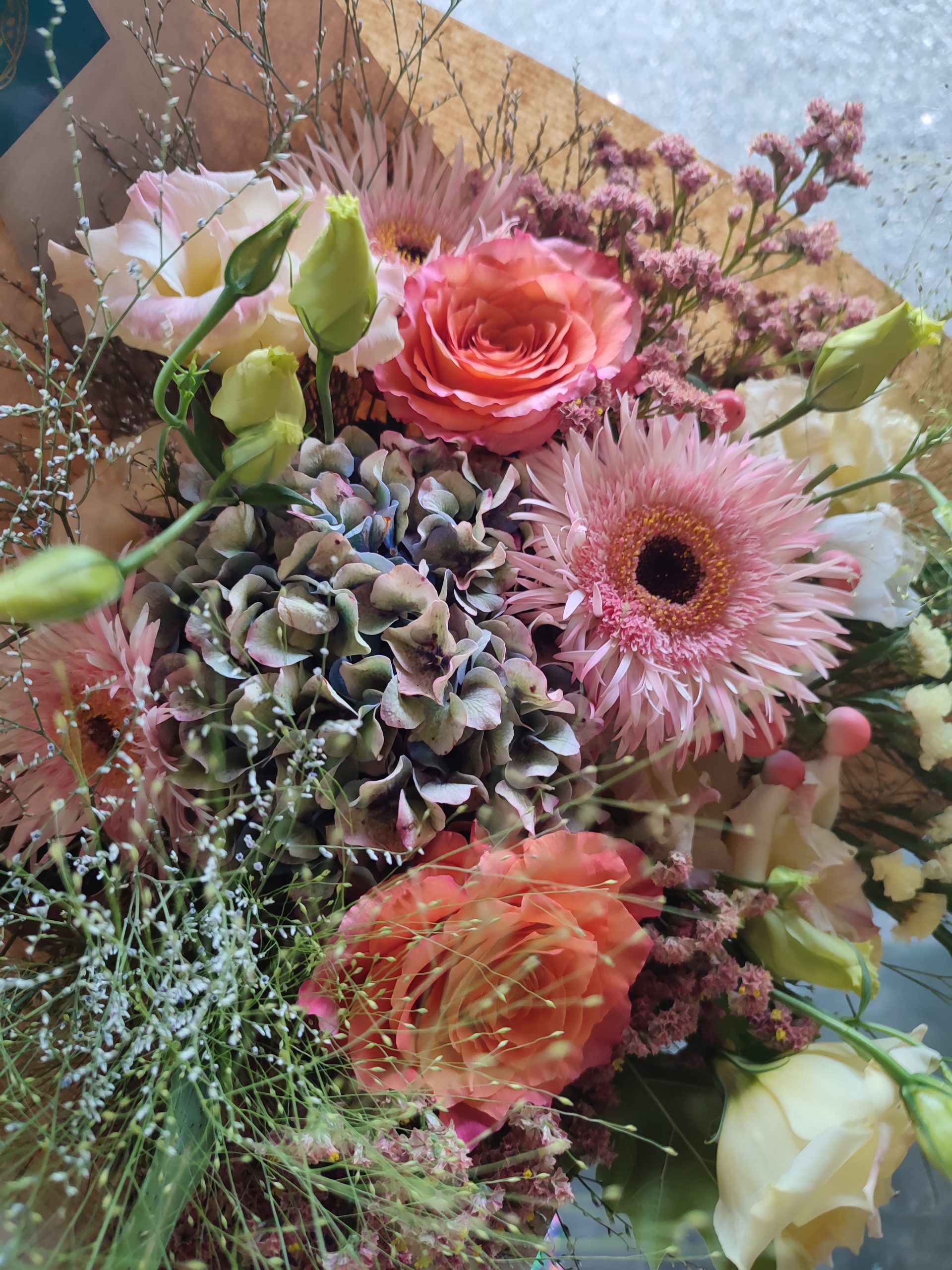 Bouquet de fleurs pastel