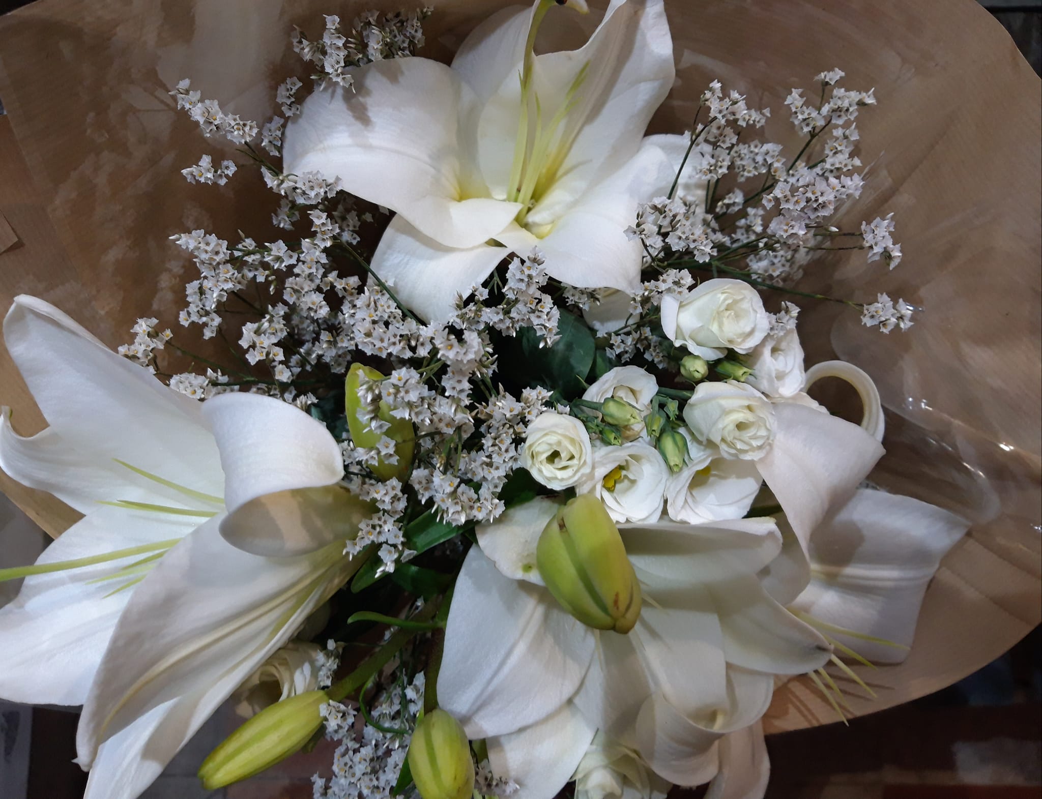 bouquet inspiration ton blanc | Livraison à Étoile-sur-Rhône | Atelier  Marine Fleurs