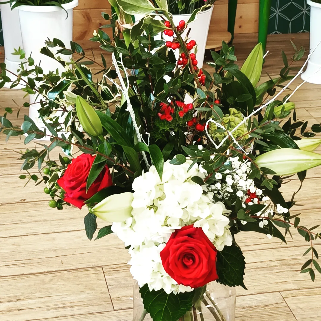 Bouquet en Rouge et Blanc