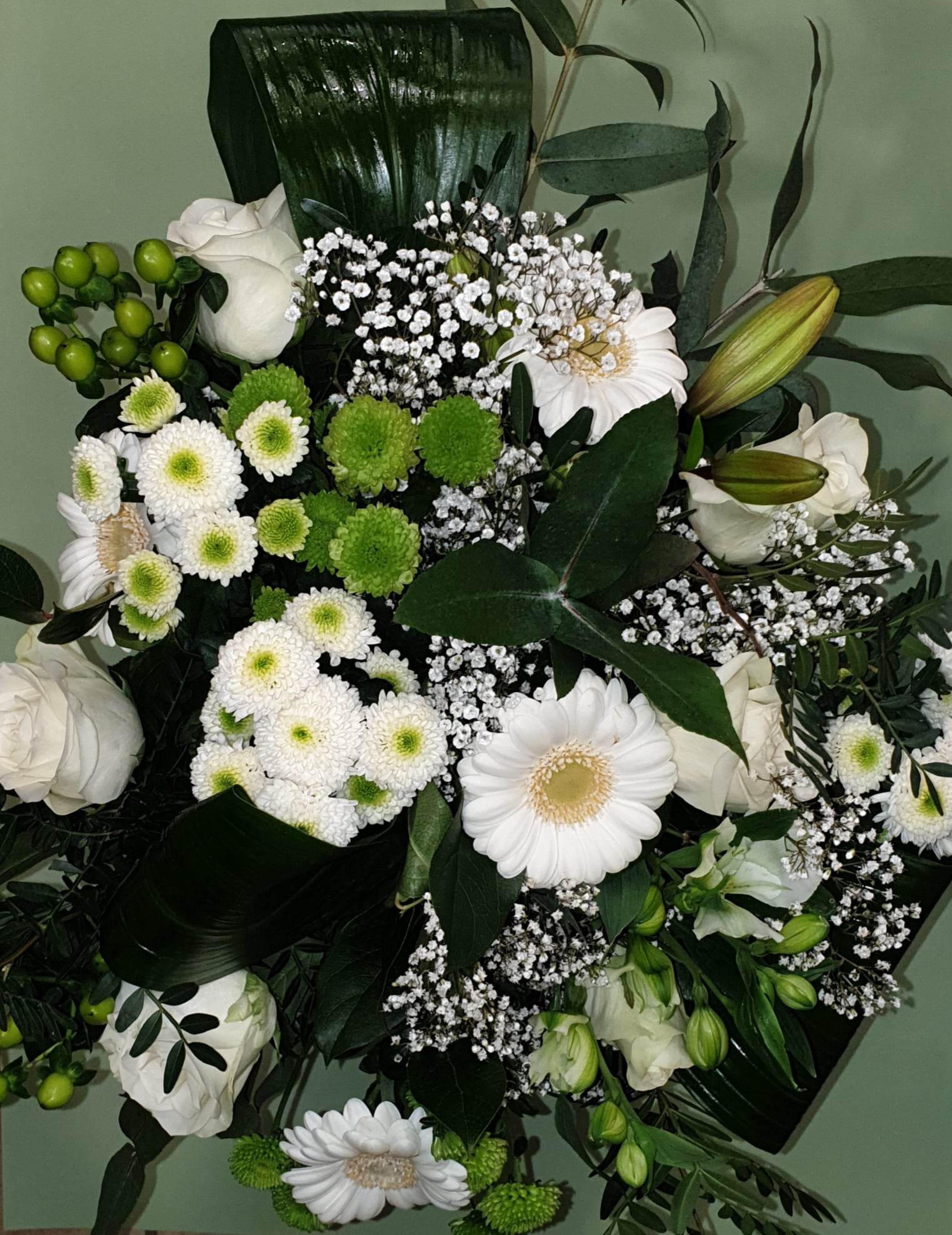 Bouquet mélange vert et blanc