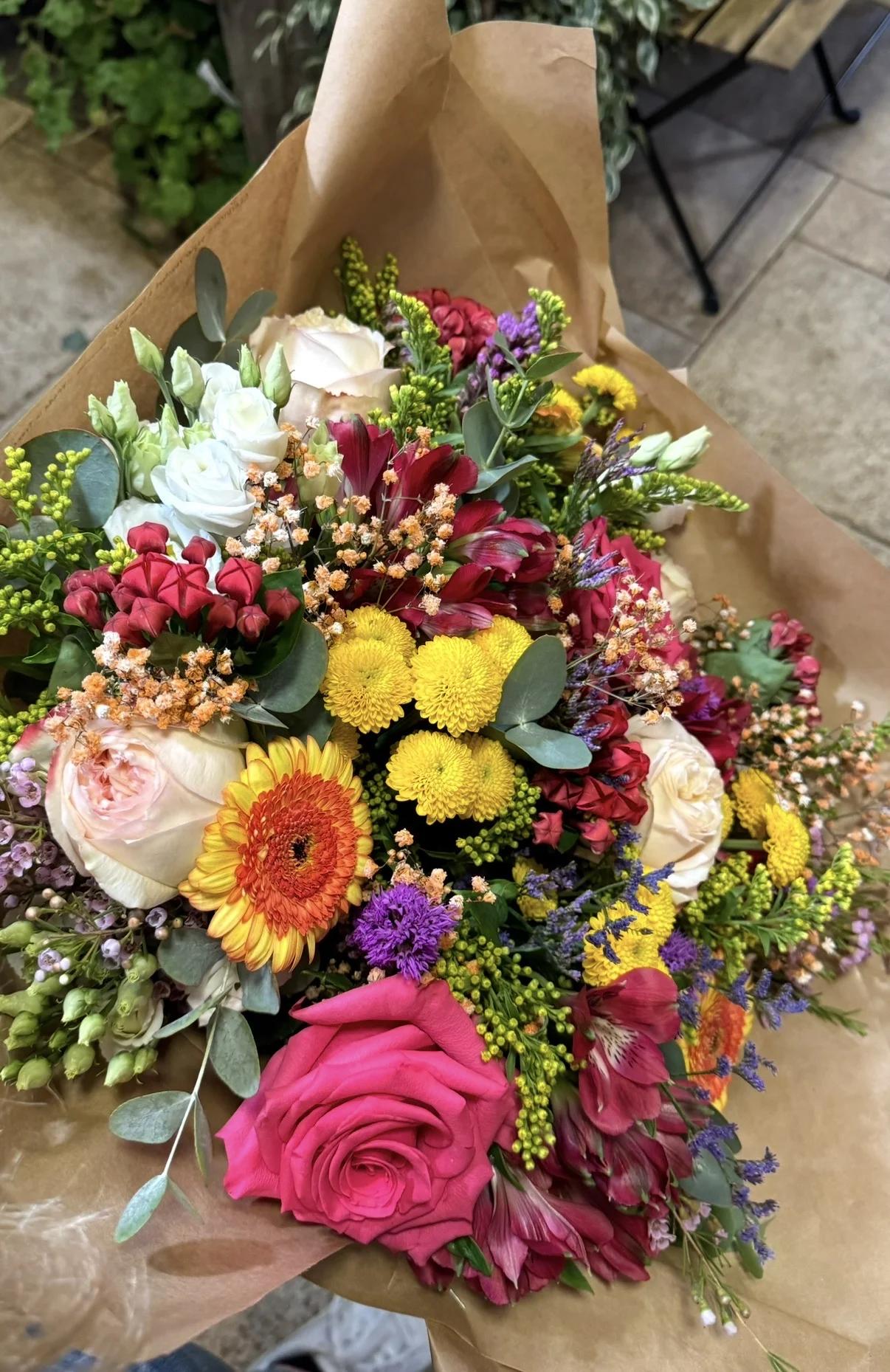 Bouquet champêtre multicolore, par La Melody des Fleurs, fleuriste à Montval-sur-Loir