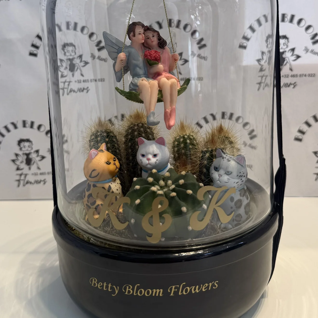 Terrarium cactus, par Betty Bloom Flowers, fleuriste à Schaerbeek